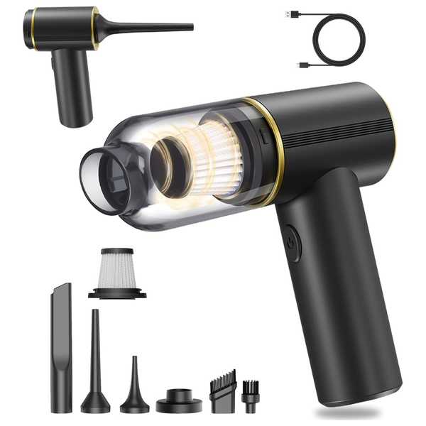 Joneme Handheld Car Vacuum Cleaner & Air Duster w/ Multi-Nozzles