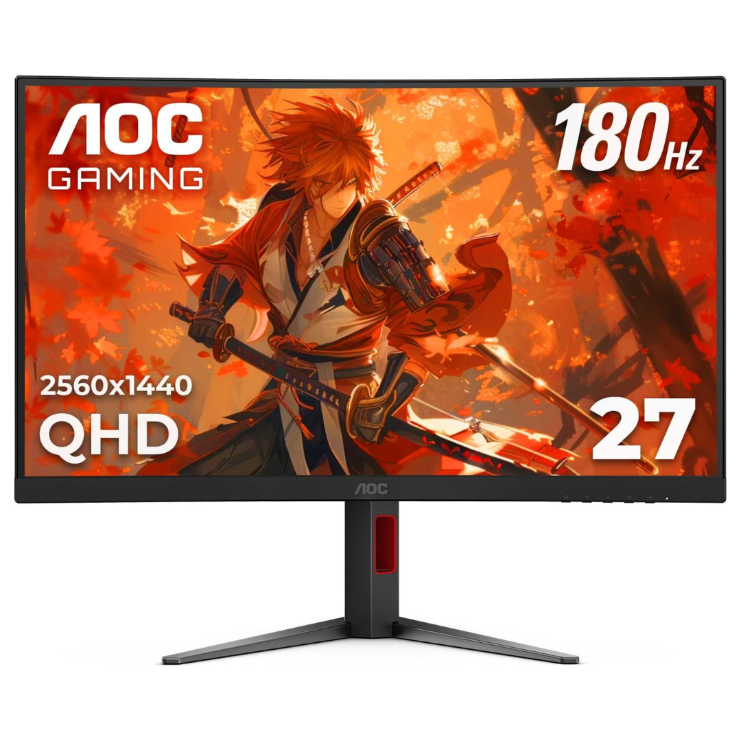 27" AOC AOC G4 Series Curved WQHD 180Hz 0.5ms VA Freesync Gaming Monitor