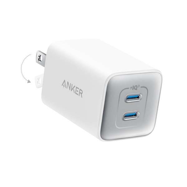 47W Anker Nano 3 GaN 2-Port USB-C Foldable Wall Charger