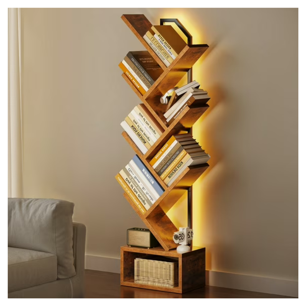6 Tier Tree Bookshelf With LED Lights