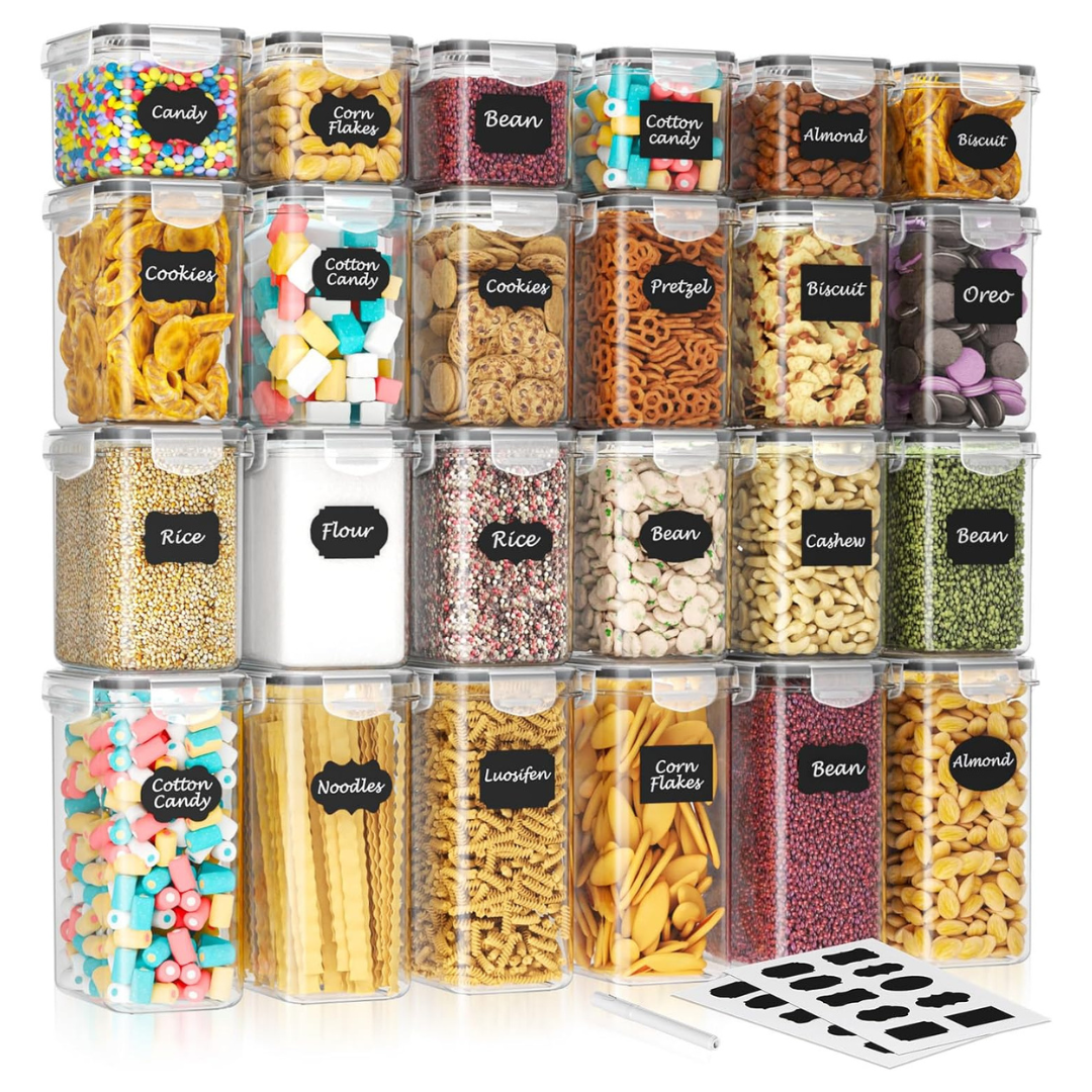 24-Piece Airtight Food Storage Containers With Lids & 24 Labels