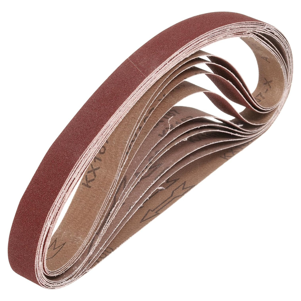 10-Piece 1-1/8 x 21" 100 Grits Aluminum Oxide Abrasive Sanding Belts