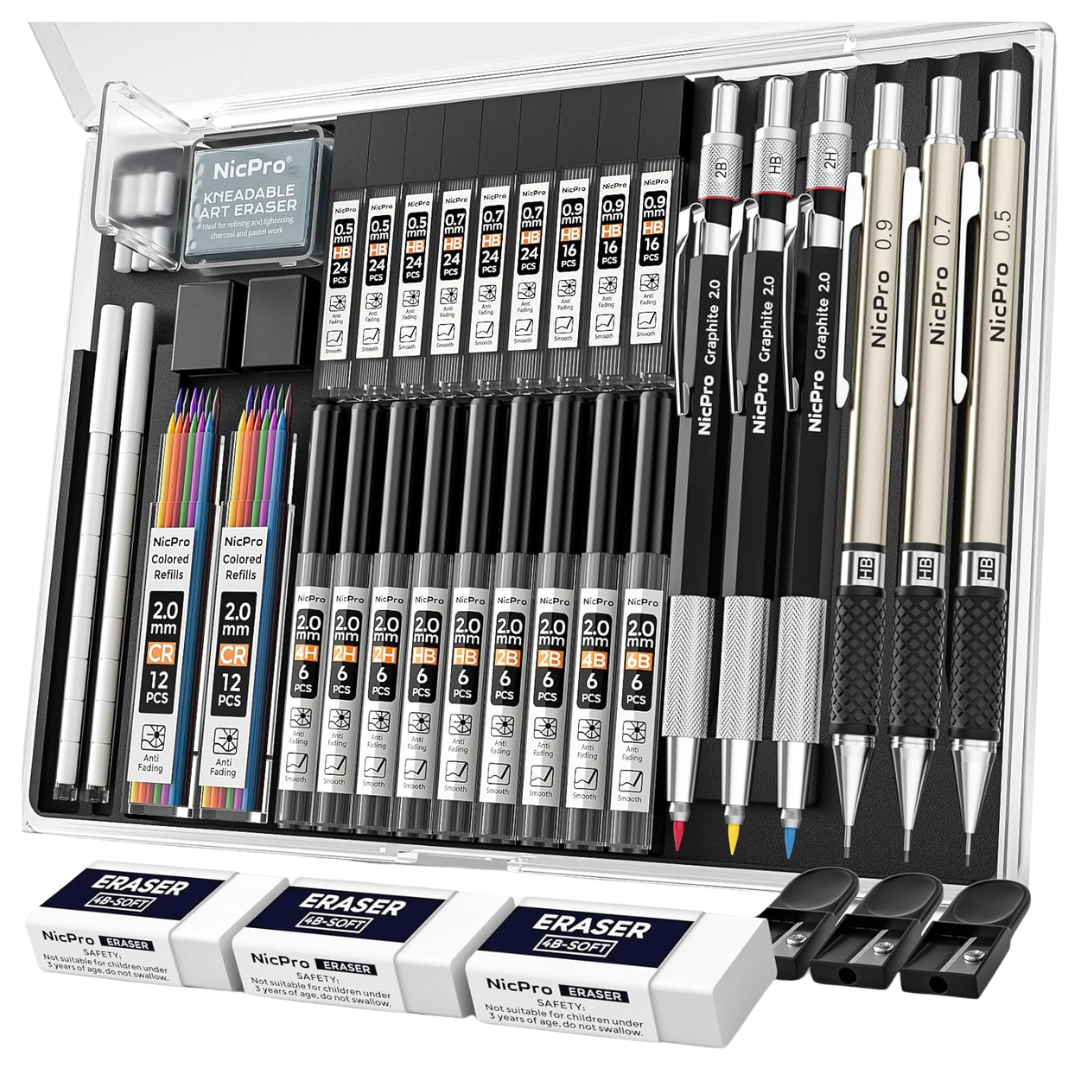 35-Piece Art Mechanical Graphite Pencil Set
