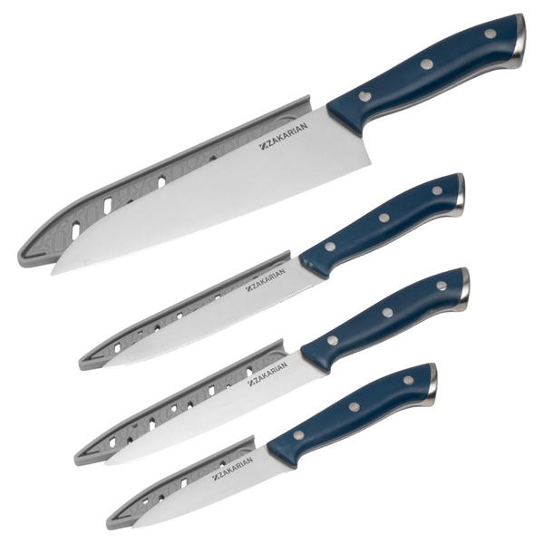 4-Piece Zakarian By Dash Full Tang Knife Set With Sharpener