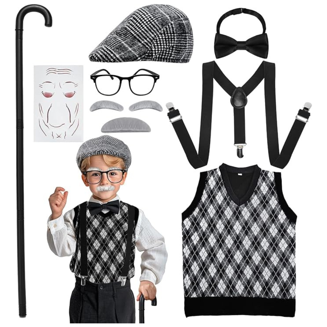 Kids Grandpa Costume Set