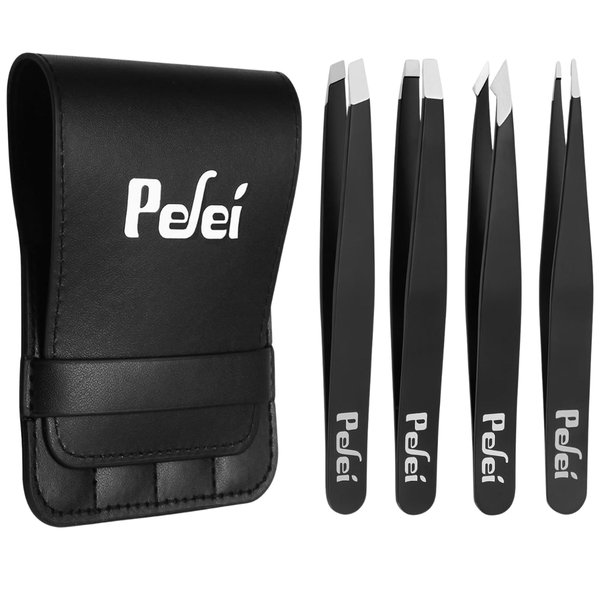 4-Piece Pefei Professional Stainless Steel Tweezer Set