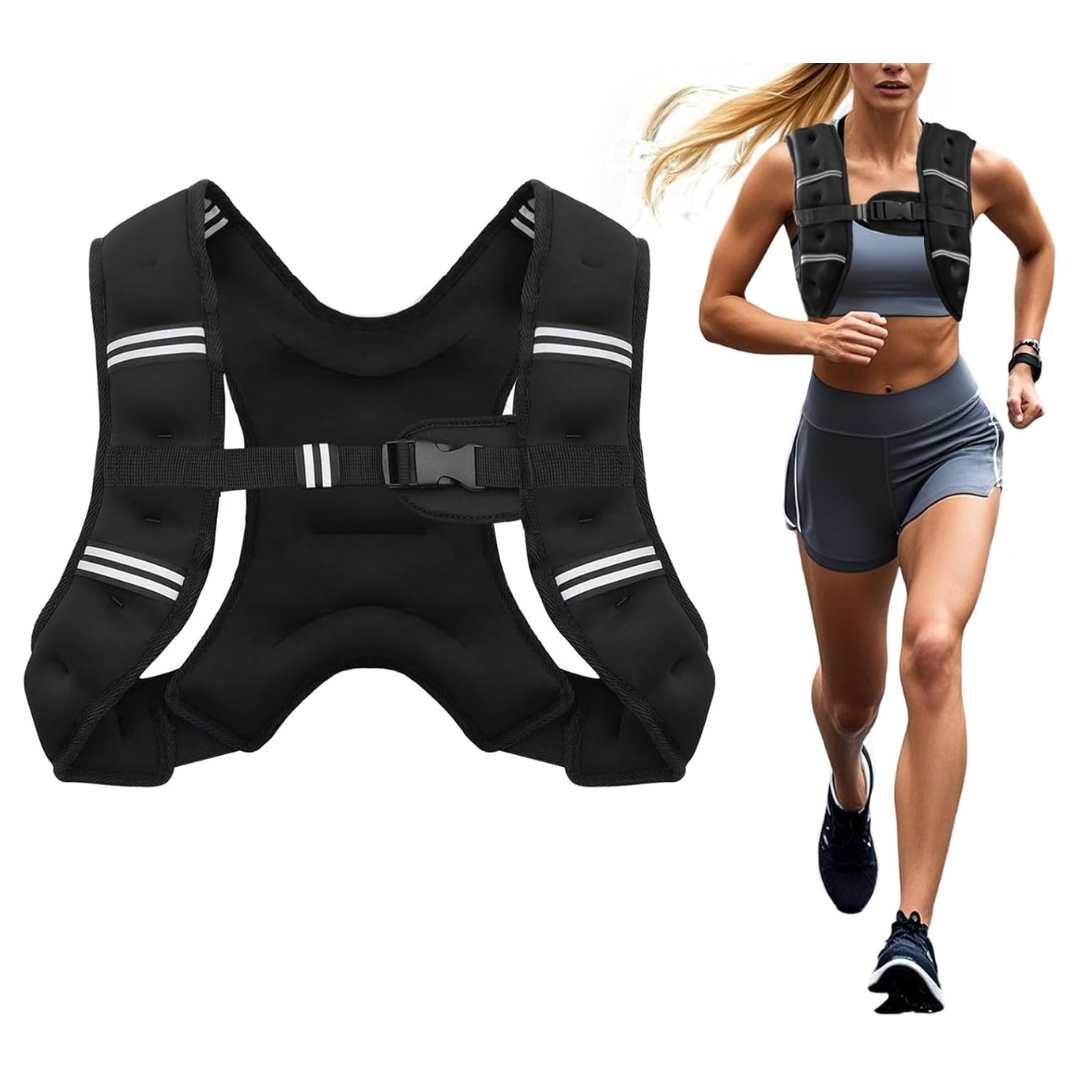 8-Lbs Poudee Adjustable Weighted Vest W/ Reflective Stripe