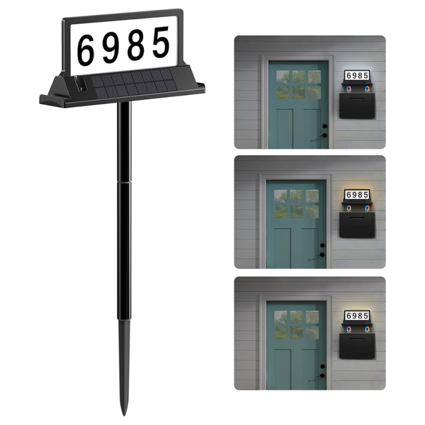Cybrasc House Number Solar Address Sign