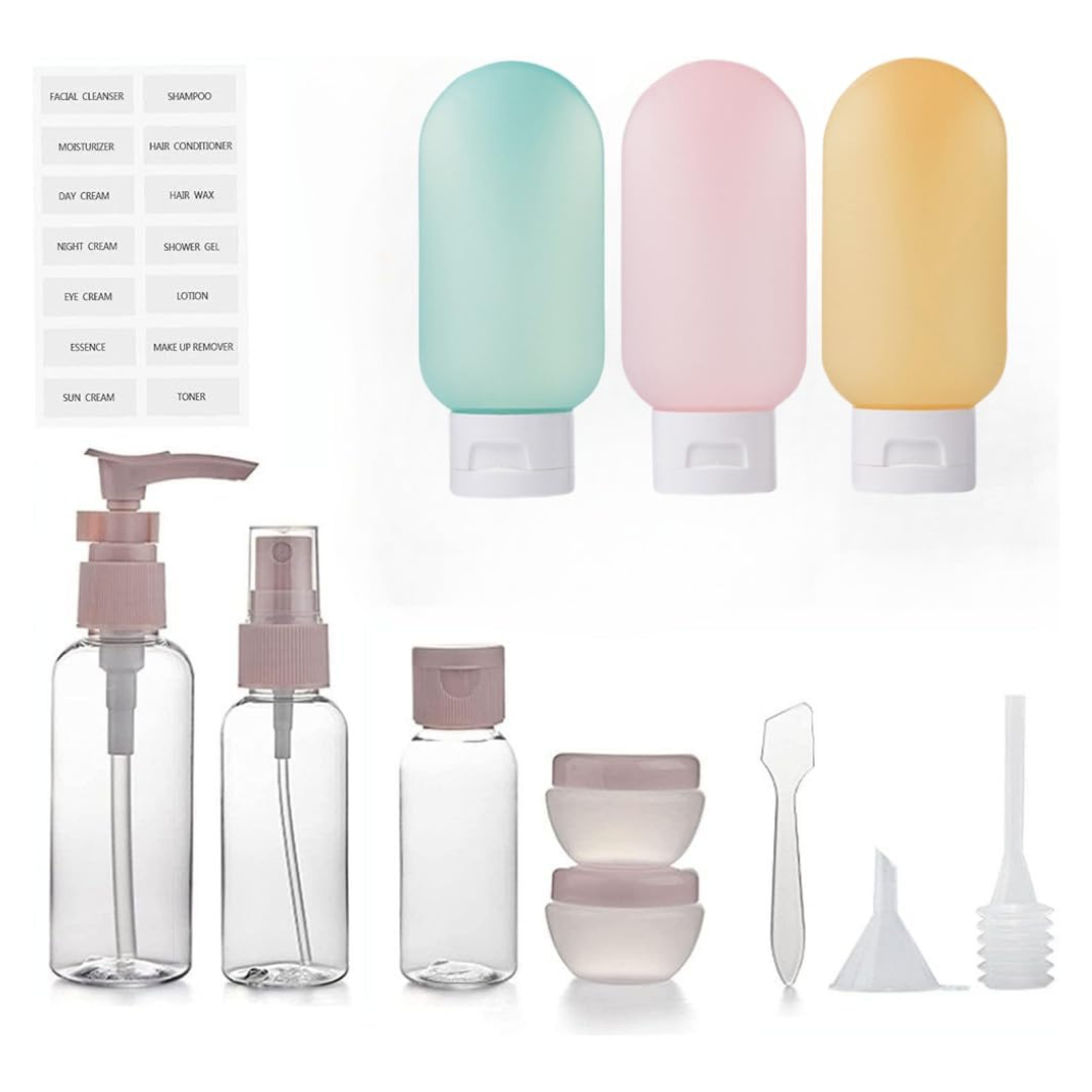 12-Pack TSA-Approved Travel Bottles Set With Labels