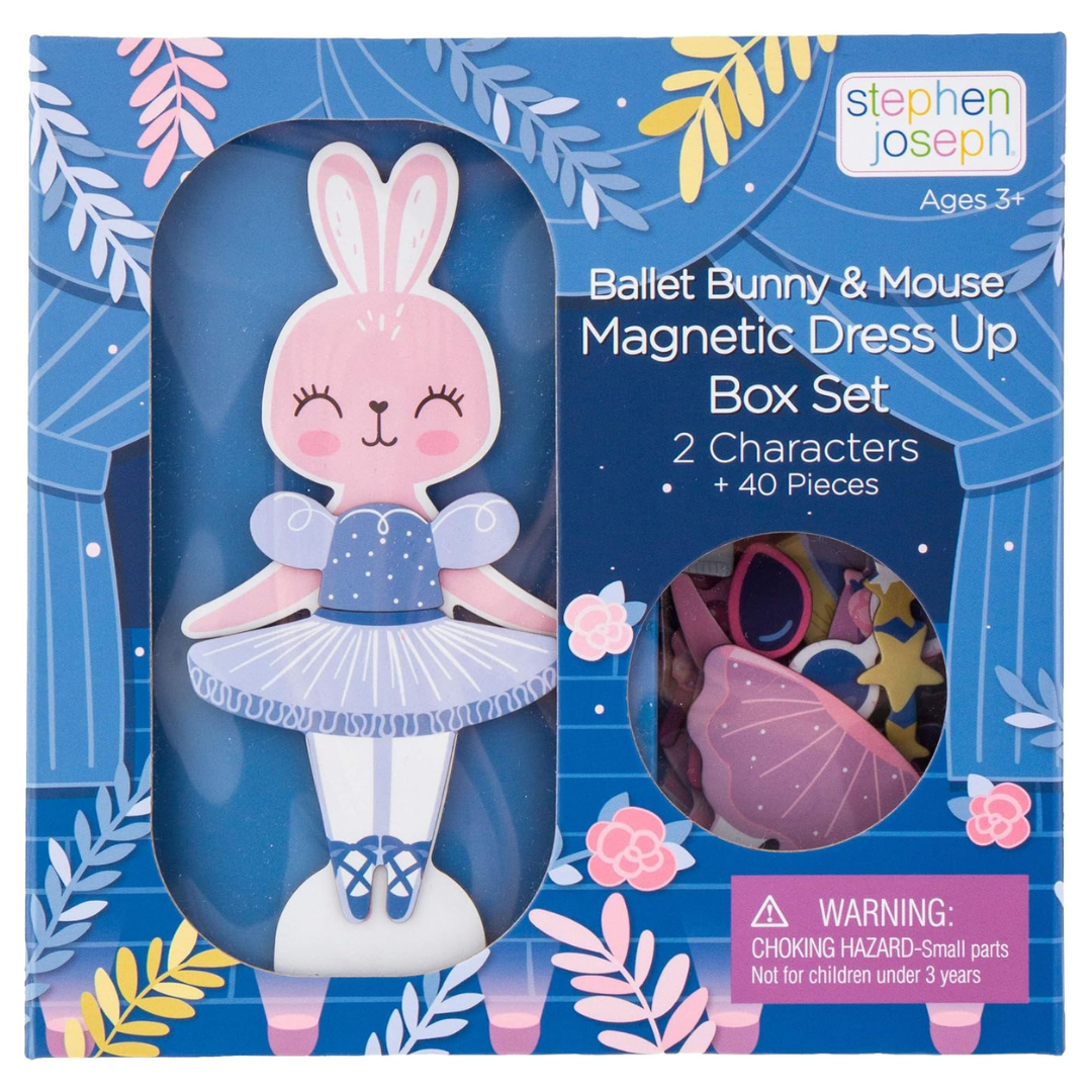 Stephen Joseph Bunny and Mouse Magnetic Dress Up Doll W/40 Magnets