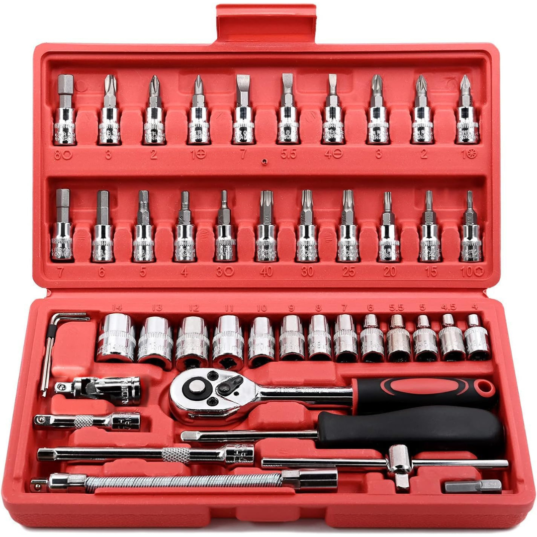 46-Piece Egofine 1/4" Drive Socket Ratchet Wrench Set