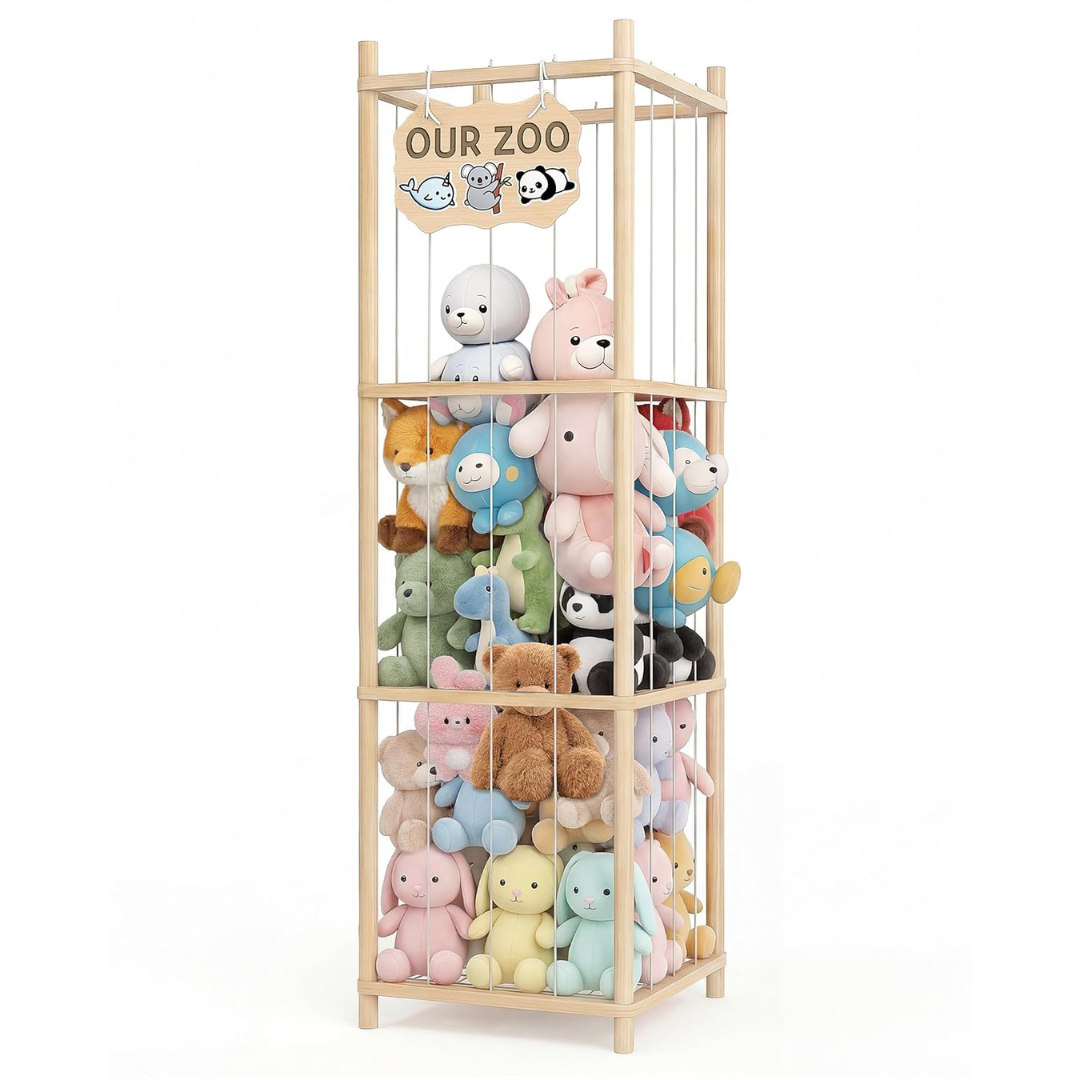 Rzptl 54" Wood Stuffed Animal Storage Organizer