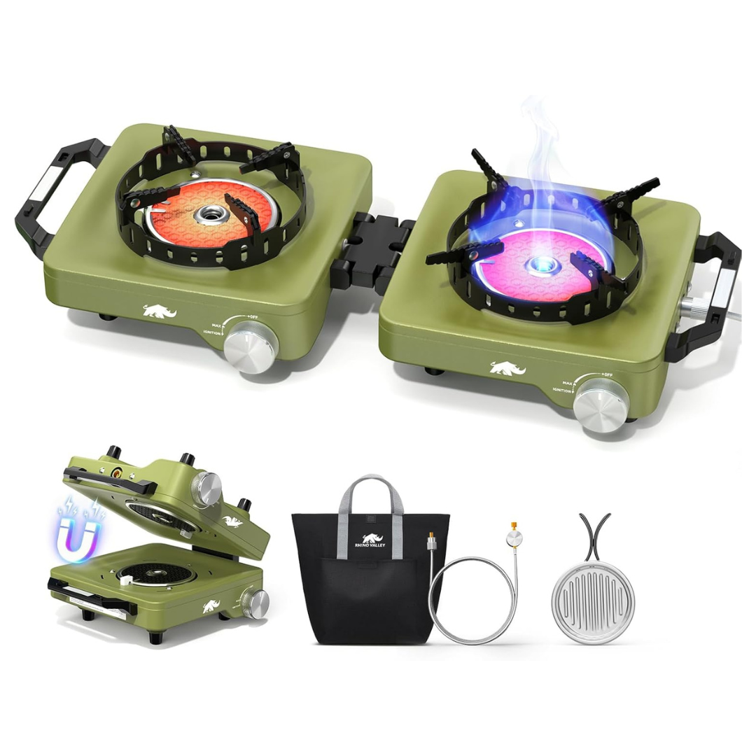 30,000 BTU Folding 2 Propane Burners Camping Stove