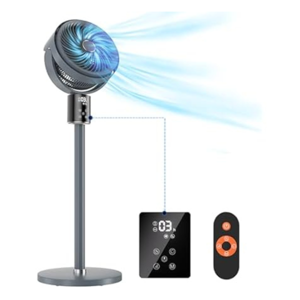 100ft CirculAir Oscillating Standing Fan With Touch And Remote Control