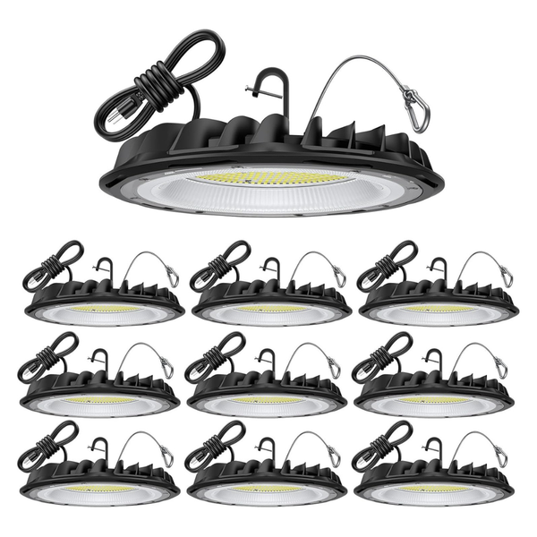 10-Pack 155W UFO LED High Bay Shop Lights (22500lm, Daylight 5000K)