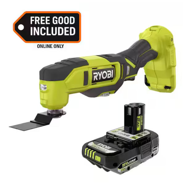 RYOBI ONE+ 18V Cordless Oscillating Multi-Tool With 2.0 Ah Battery