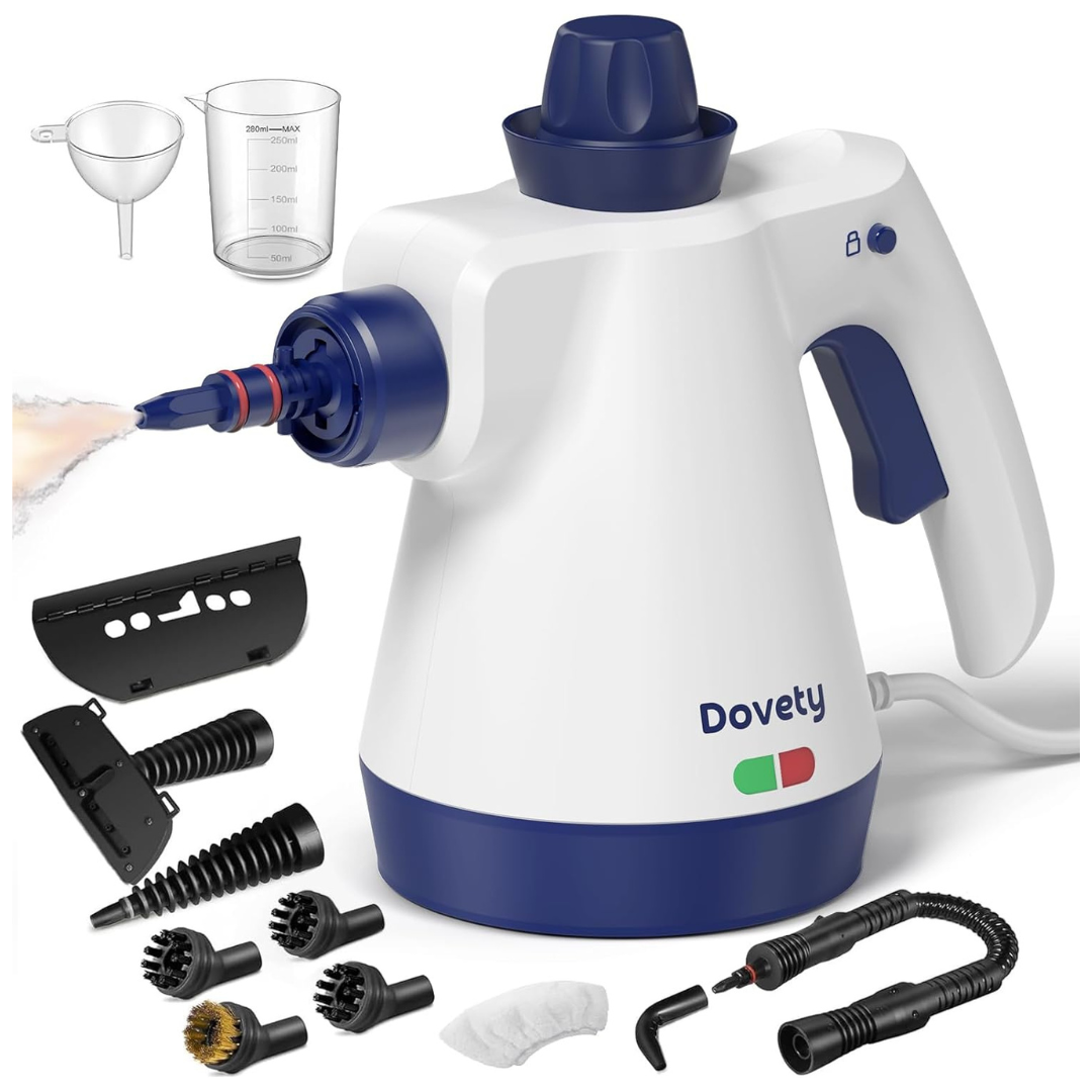 Dovety Pressurized Handheld Steam Cleaner With 12 Accessories