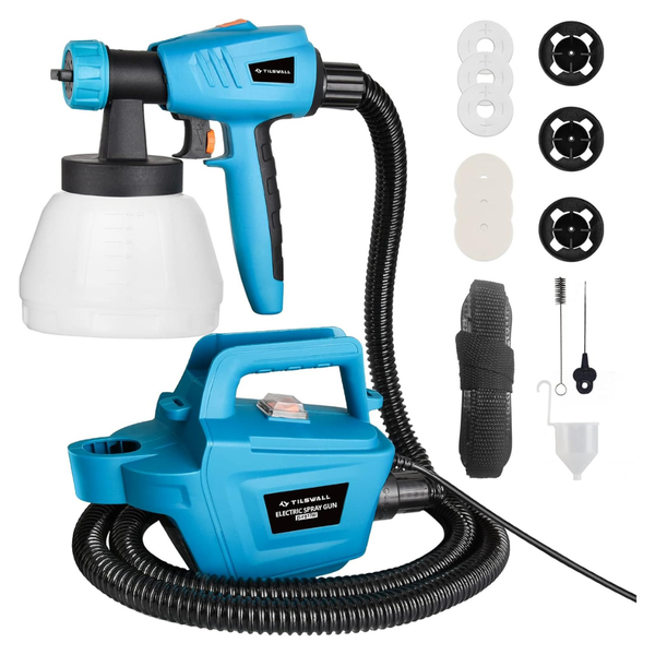 Tilswall 800W HVLP Electric Paint Sprayer W/ 1300ml Container