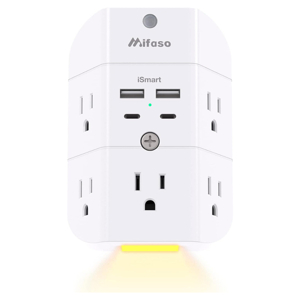 5-Outlet Splitter & 4 USB Ports Surge Protector Outlet Extender