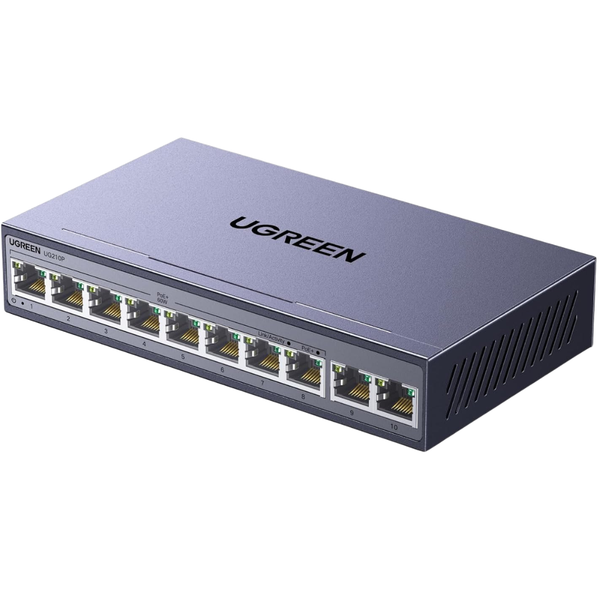 10-Port UGREEN PoE Gigabit Switch W/8 PoE+@60W & 2 Uplink
