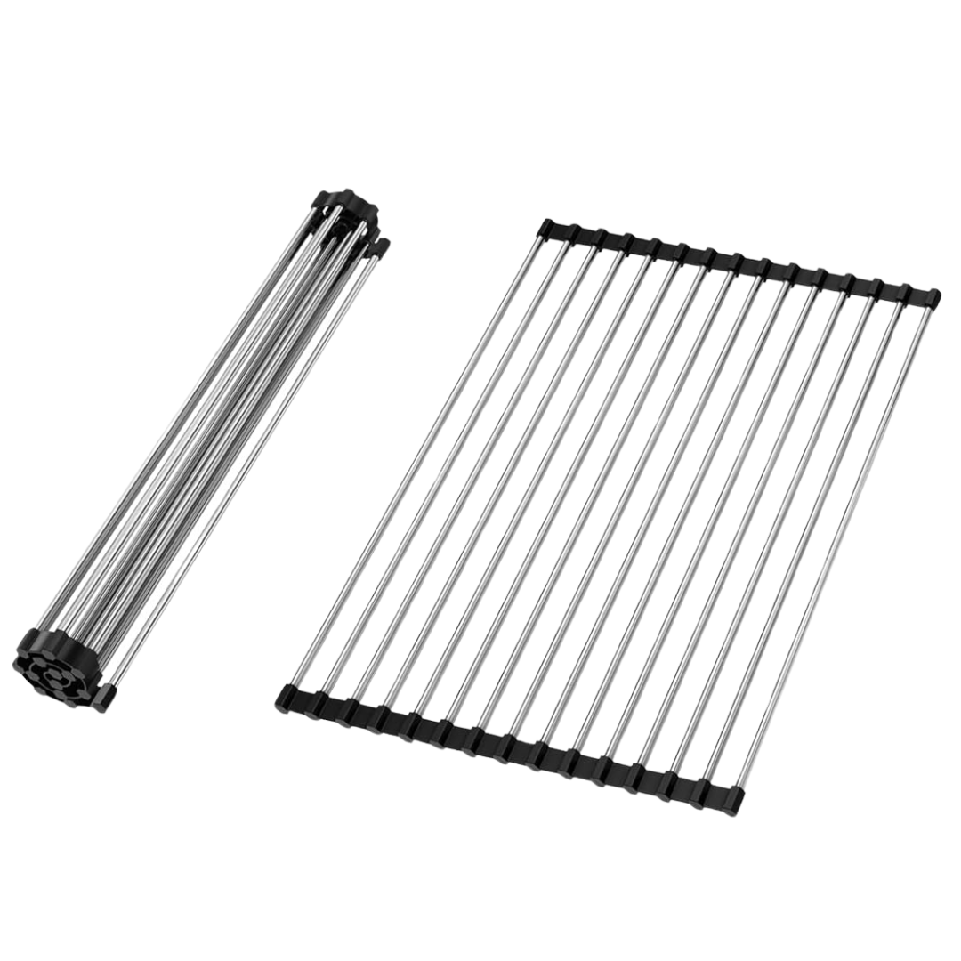 17.5" x 11.8" Stainless Steel Roll-Up Dish Drying Rack