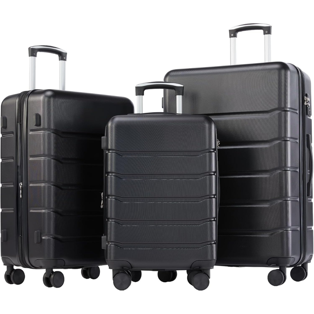 3-Piece Hardside Spinner Wheel Suitcase Set With TSA Lock