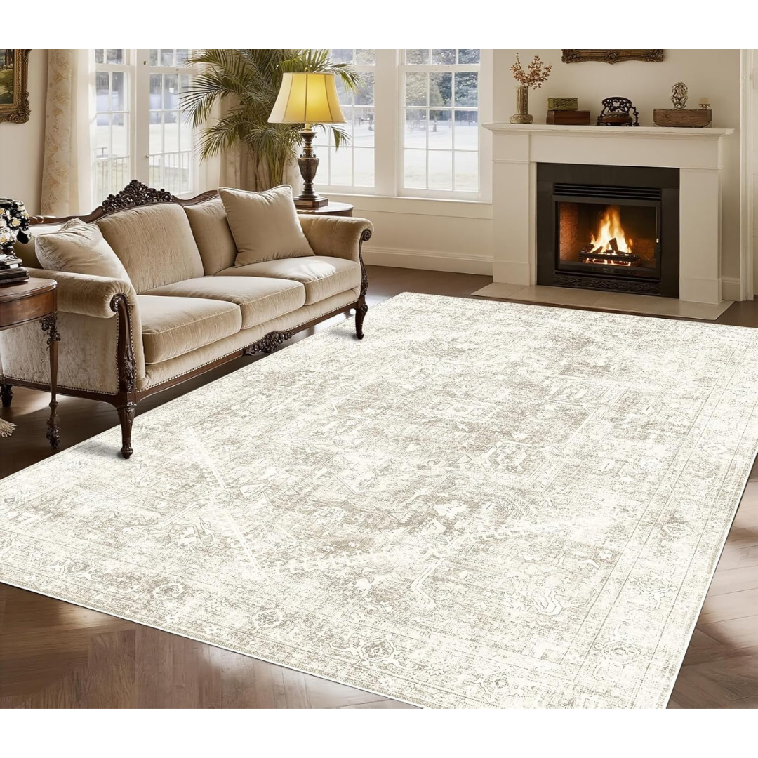 5'x7' Non-Slip Boho Vintage Low Pile Area Rug