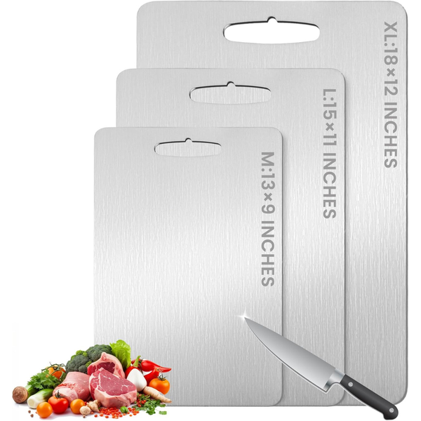 3-Pack 15'' x 11'' 100% Pure Titanium Titanium Kitchen Cutting Board