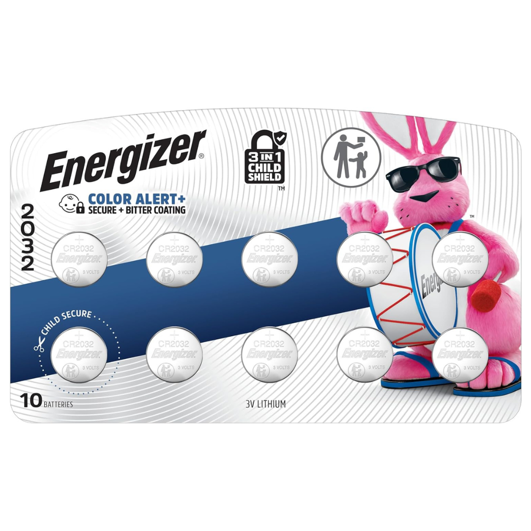 10-Pack Energizer CR2032 3V Lithium Coin Batteries