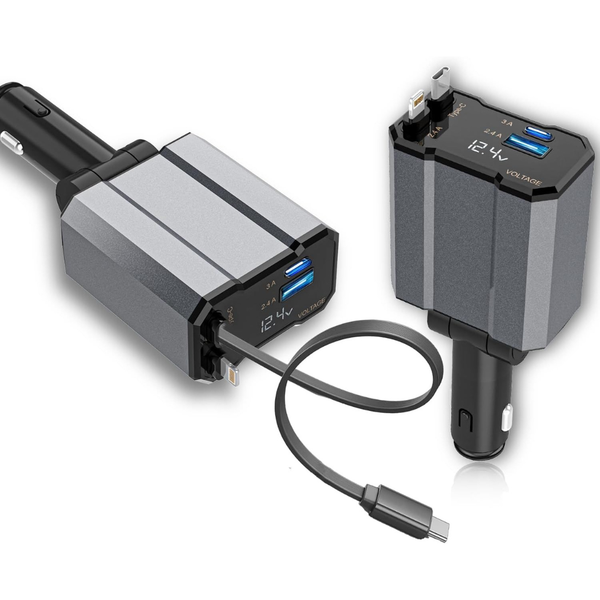 ThermoHalo C01 4-in-1 Retractable Car Charger