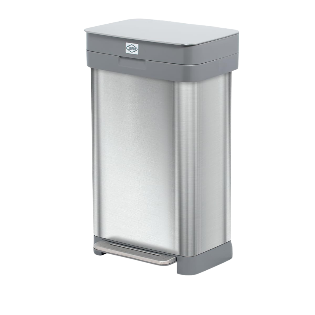 Clorox 13 Gallon Kitchen Trash Can With Wide Step Pedal