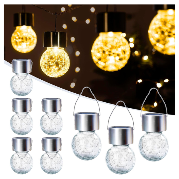 8-Pack Gigalumi Solar Outdoor Hanging LED Lights (Warm White)