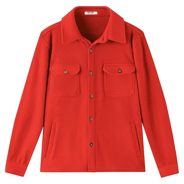 Coofandy Men's Long Sleeve Button Up Fleece Jacket