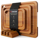 4-Piece Astercook Bamboo Cutting Board Set (Assorted Sizes)