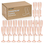 24-Piece 5.4oz Reusable Champagne Flutes Plastic Wine Glasses