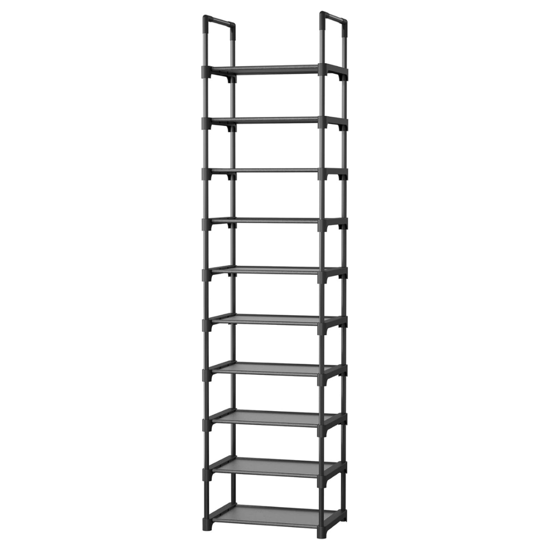 10-Tier Shoe Organizer With Detachable Fabric Shelves