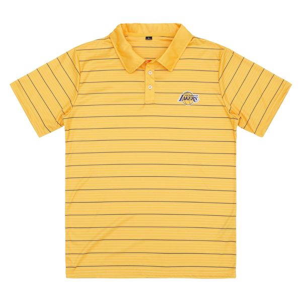 FOCO Men's Los Angeles Lakers NBA Striped Polyester Polo