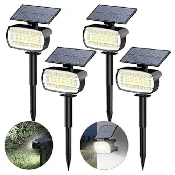 4-Pack Fabrito 1000 Lumens 136 LEDs Outdoor Solar Spot Lights
