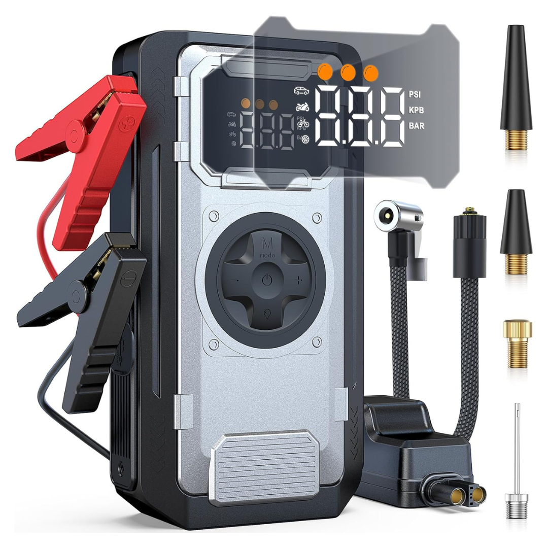 Dyeetic 5000A Portable Car Jump Starter With Air Compressor
