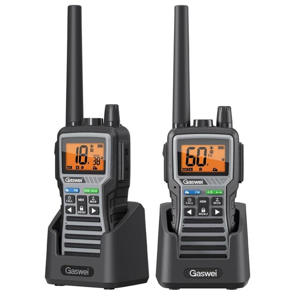 2-Pack GU1 Long-Range Rechargeable Two-Way Radios With Flashlight (2 Colors)
