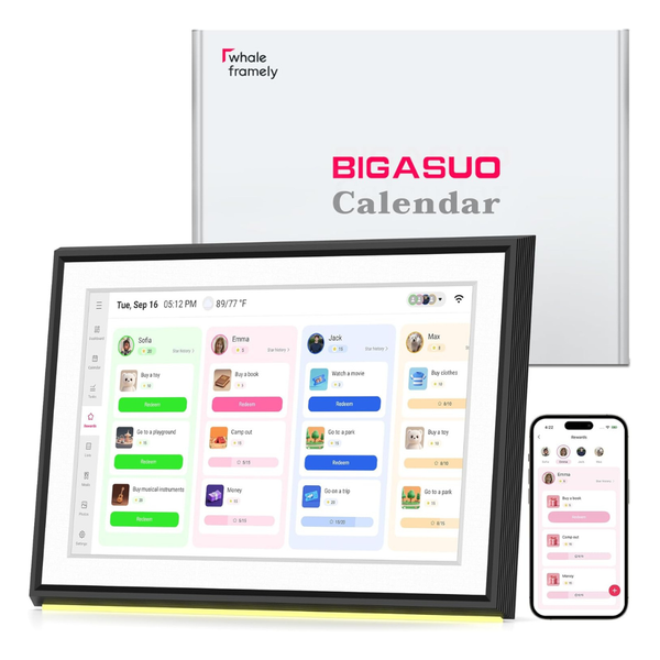 Bigasuo 10.1" Touch Display Smart Digital Calendar & Planner