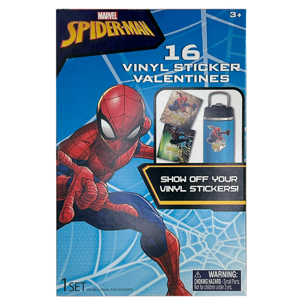 16-Pack Marvel Spider-Man Valentine's Day Exchange Cards With Vinyl Stickers