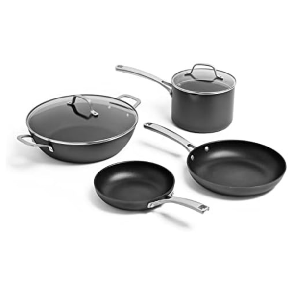 6 Piece Calphalon Classic Hard-Anodized Nonstick Cookware Set
