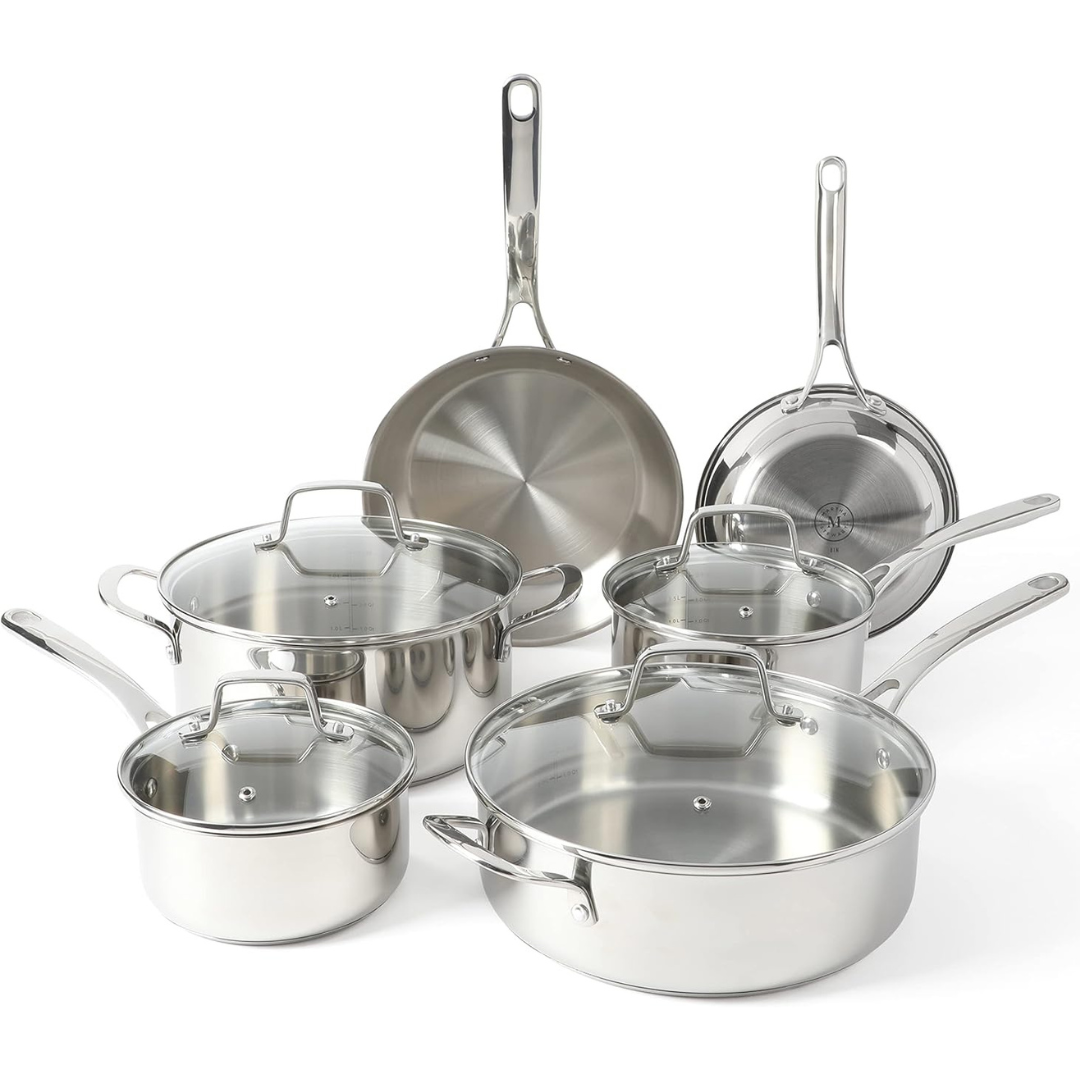 10-Piece Martha Stewart Castelle Stainless Steel Cookware Set