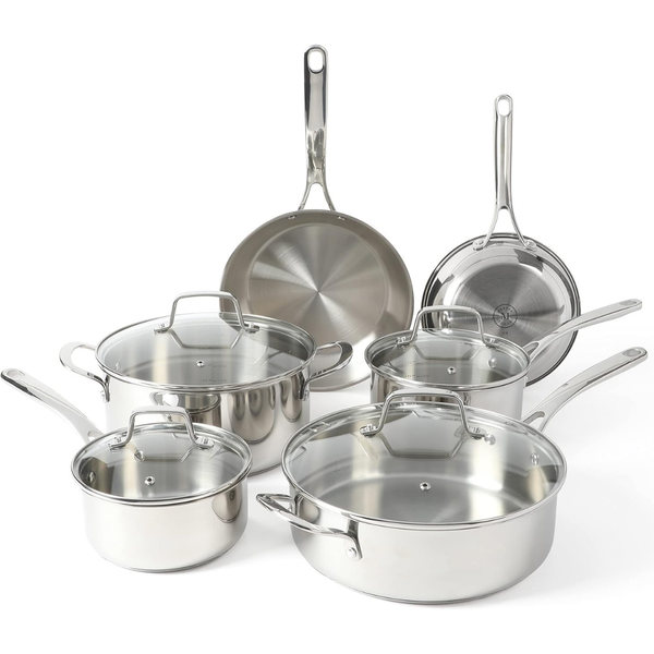 10-Piece Martha Stewart Castelle Stainless Steel Cookware Set