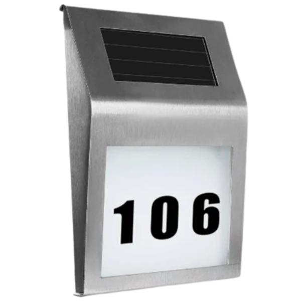 Solar LED Address Sign House Number Light With White LEDs