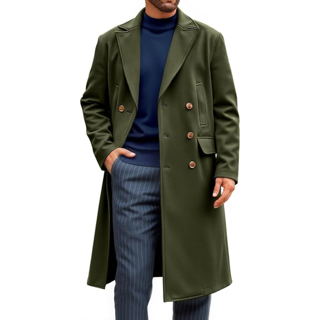Men's Double Breasted Slim Fit Trench Coat (Various)