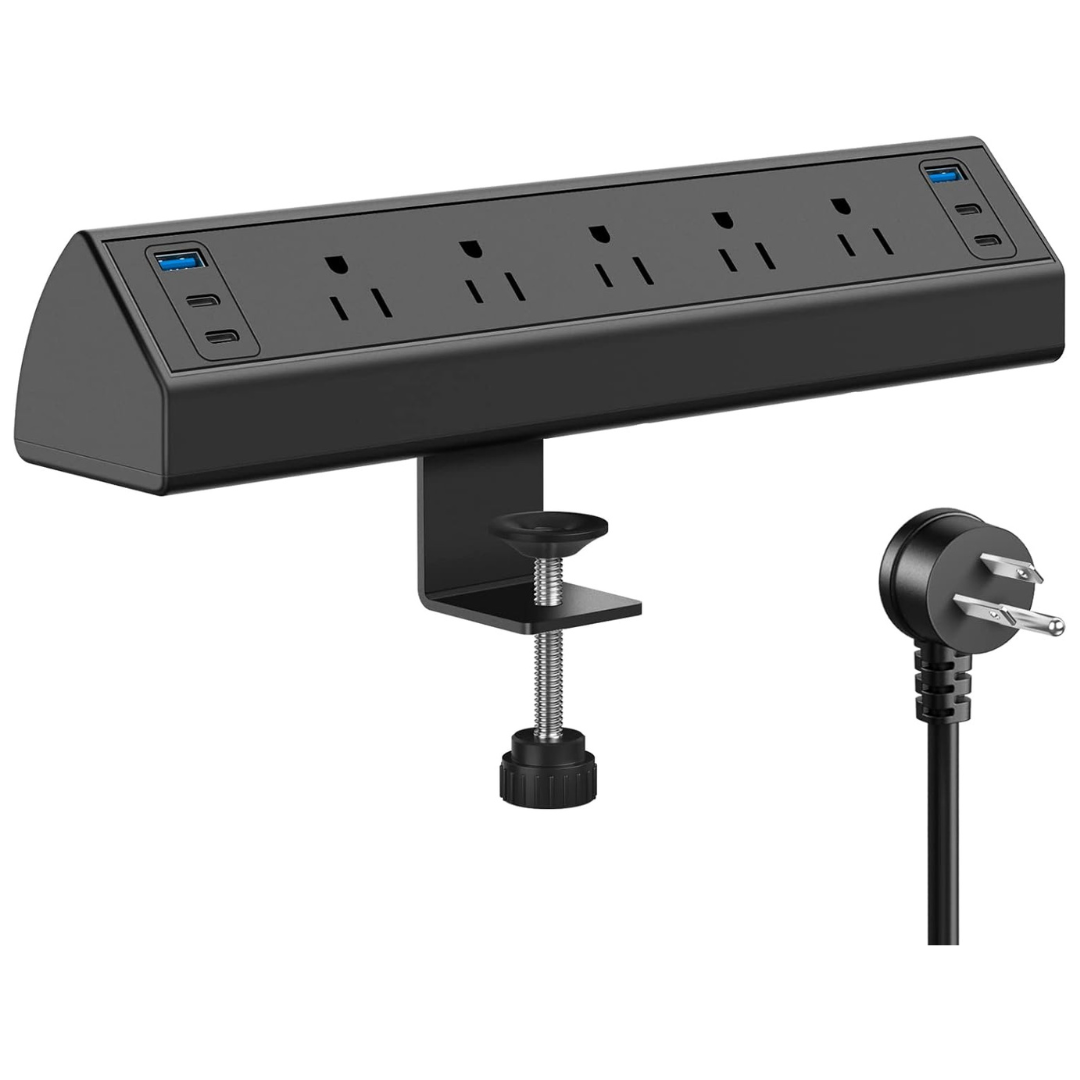 11-in-1 40W 6ft 4 USB-C Fast Charging Desk Clamp Power Station Strip