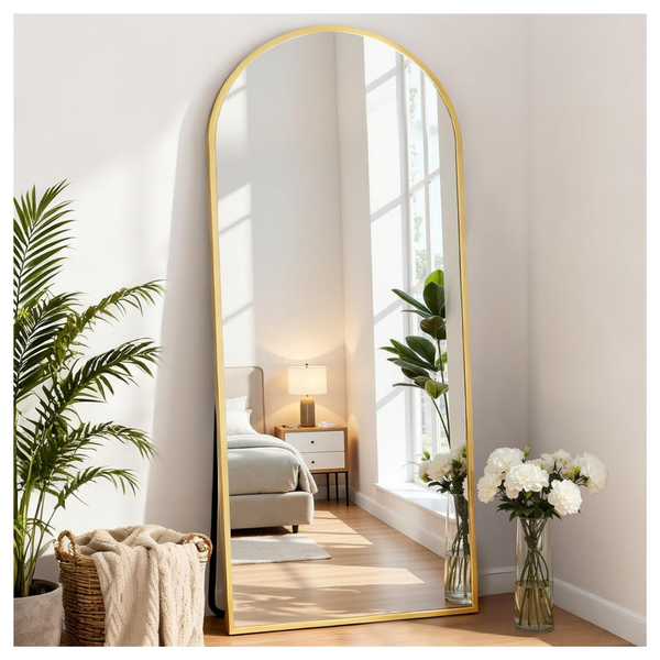 64.3" x 21" Standing Or Leaning Arched Full Length Mirror