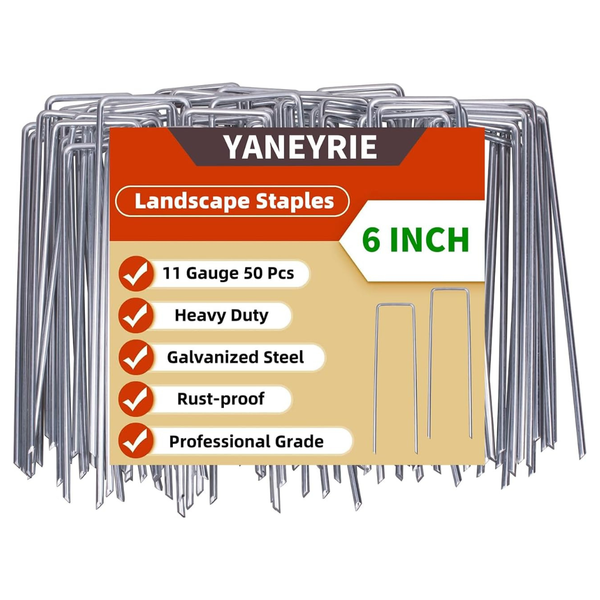 50-Count 6" Yaneyrie Galvanized U-Shaped Garden Stakes